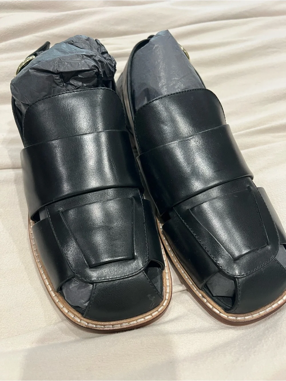 Free People Libby Fisher Flat Size 9.5 NWOT RT $138 Black